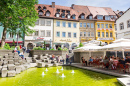 Brunnen an Obstmarkt, Bamberg, Deutschland