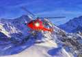 Hubschrauber im Schweizer Skigebiet