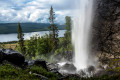 Bergwasserfall in Lappland, Finnland