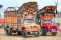Dekorierte Lastwagen in Punjab, Pakistan