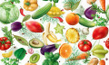 Verschiedene Gemüse, Früchte und Gewürze
