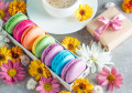 Macarons und Cappuccino
