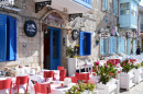 Straßenrestaurant in Alacati, Türkei