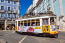 Vintage Straßenbahn in Lissabon, Portugal