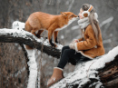 Mädchen mit einem Fuchs