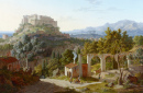 Landschaft mit der Burg von Massa di Carrara