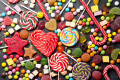 Bunte Süßigkeiten, Lutscher und Süßigkeiten
