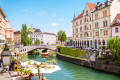 Fluss Ljubljanica, Ljubljana, Slowenien