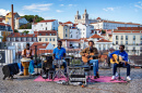 Straßenmusiker in Lissabon, Portugal