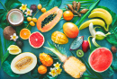 Auswahl an tropischen Früchten