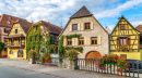 Historische Häuser in Bergheim, Frankreich