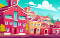 Cartoon-Stadtbild