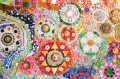 Mosaike an der Wand in Thailand