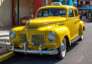 Yellow Vintage Taxi in Orlando, Florida