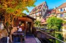 Restaurant Terrace in Little Venice, Colmar, Frankreich