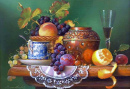 Stillleben von Früchten auf einem Tisch