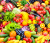 Verschiedene reife Obst- und Gemüsesorten
