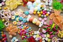 Eine Auswahl an bunten Süßigkeiten