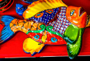 Bunte Keramikfische in Mexiko