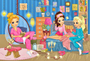 Mädchen auf einer Pyjama-Party