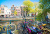 Amsterdamer Szene mit Grachten und Fahrrädern
