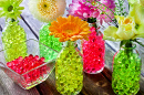 Blumen in Vasen und Hydro Bubbles