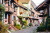 Fachwerkhäuser in Eguisheim, Elsass, Frankreich