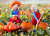 Kinder auf einem Bauernhof am Thanksgiving-Tag