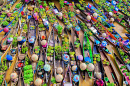 Schwimmender Markt in Indonesien