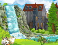 Wunderlandschloss mit Wasserfall
