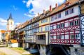 Berühmte Kramerbrücke in Erfurt, Deutschland