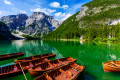 Pragser Wildsee in den Dolomiten, Südtirol, Italien