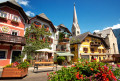 Stadtplatz in Hallstatt, Österreich