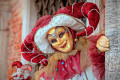 Hofnarrenmaske beim Karneval in Venedig, Italien