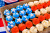 Cupcakes in den Farben der amerikanischen Flagge
