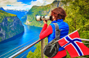 Genießen Sie die Landschaft des Geirangerfjords, Norwegen