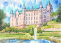 Dunrobin Castle, Garten und Brunnen, Schottland