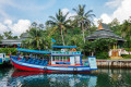 Touristenboot am Pier, Koh Chang, Thailand