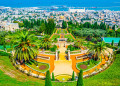 Luftaufnahme der Bahai-Gärten in Haifa, Israel