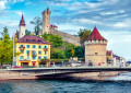 Herbstliches Stadtbild von Luzern, Schweiz, Europa