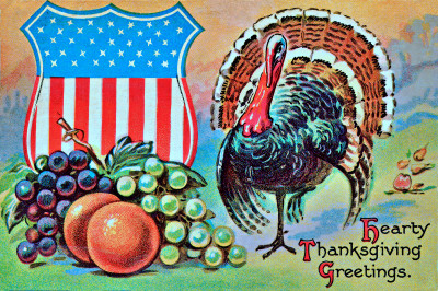 Vintage Thanksgiving Postkarte