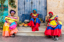 Palenquera Frauen in Cartagena, Kolumbien