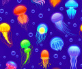 Bunte leuchtende Quallen