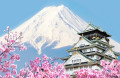 Burg Osaka und Berg Fuji, Japan