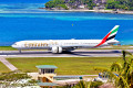 Emirates Boeing 777 auf Mahé Island, Seychellen