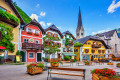 Hauptplatz in Hallstatt, Österreich