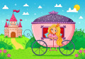 Kleine Prinzessin in einer Kutsche