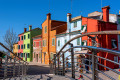 Fußgängerbrücke in Burano, Venedig, Italien