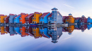 Groningen-Netherlands-colorful-wood-houses-river-water-reflection