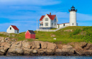 Cape Neddick Light auf Nubble Island, Maine, USA